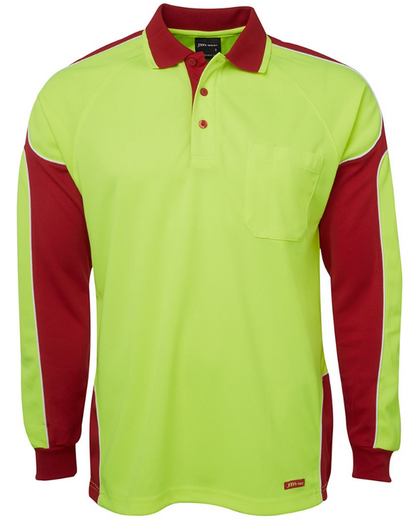 Hi Vis Long Sleeve Arm Panel Polo
