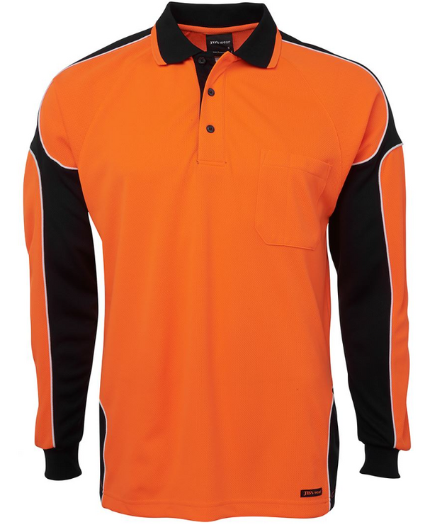 Hi Vis Long Sleeve Arm Panel Polo