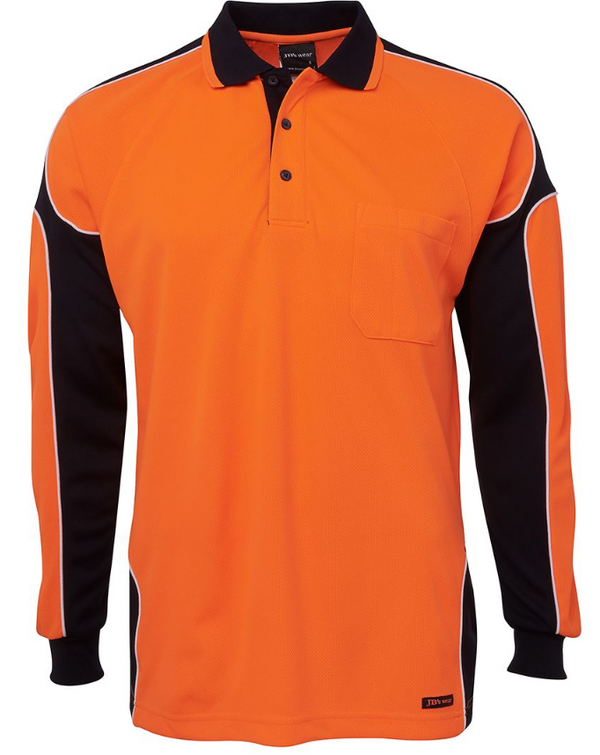 Hi Vis Long Sleeve Arm Panel Polo