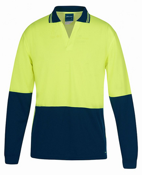 Hi Vis Long Sleeve Non Button Polo