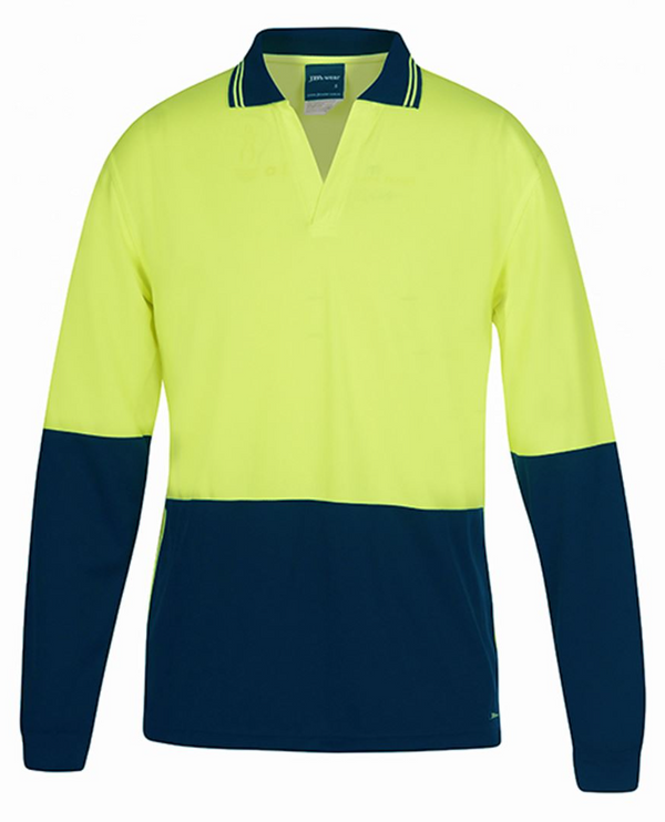 Hi Vis Long Sleeve Non Button Polo