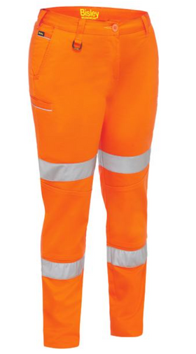 Womens Taped Mid Rise Stretch Cotto Pants