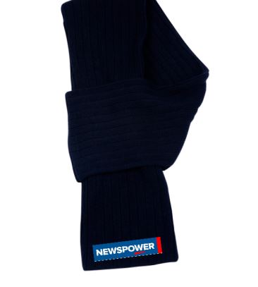 Newspower Navy Cable Knit Scarf
