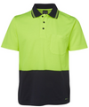 Hi Vis Non Cuff Short Sleeve Cotton Back Polo