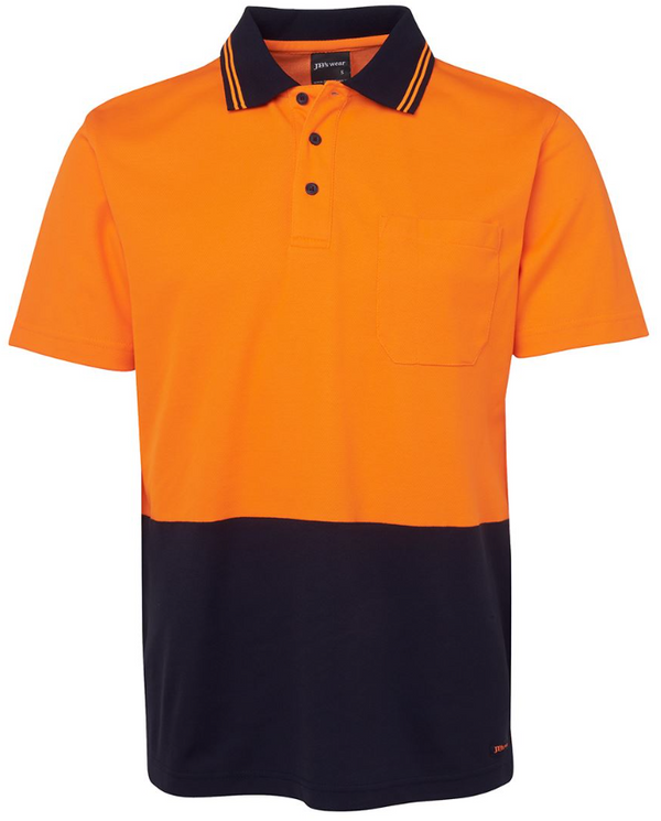 Hi Vis Non Cuff Short Sleeve Cotton Back Polo