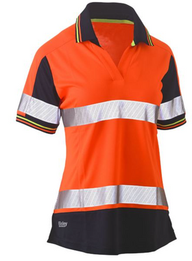 Womens Taped Two Tone Hi Vis V-Neck Polo