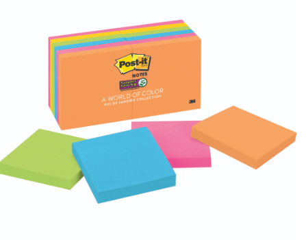 Post It Super Sticky Notes Rio De Janeiro Assorted