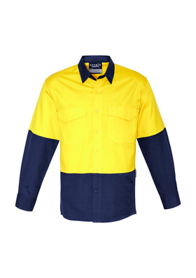 Mens Rugged Cooling Hi Vis Long Sleeve Shirt