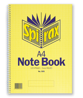 Spirax Notebook A4 Ruled Side Opening 7mm Ruled