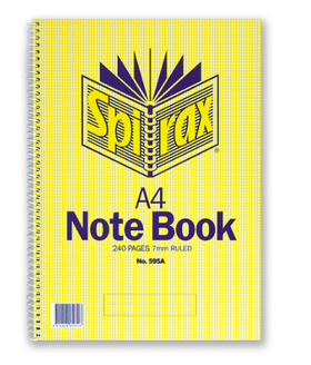 Spirax Notebook A4 Ruled Side Opening 7mm Ruled