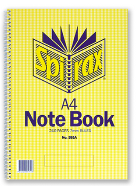 Spirax 595A Notebook A4 Ruled 240 Page Side Opening