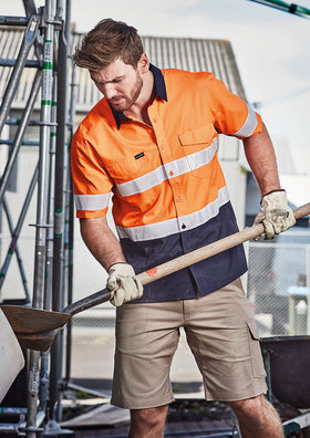 Mens Rugged Cooling Hi Vis Taped Short Sleeve Shirt