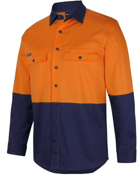 Hi Vis Long Sleeve Stretch Work Shirt