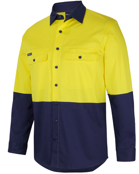 Hi Vis Long Sleeve Stretch Work Shirt