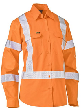 Womens X Taped Bio Motion Hi Vis Cool Lightweight Drill Shirt