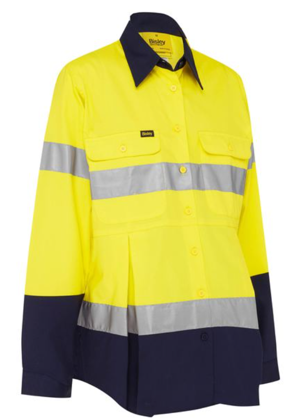 Womens Taped Hi Vis Maternity Drill Shirt